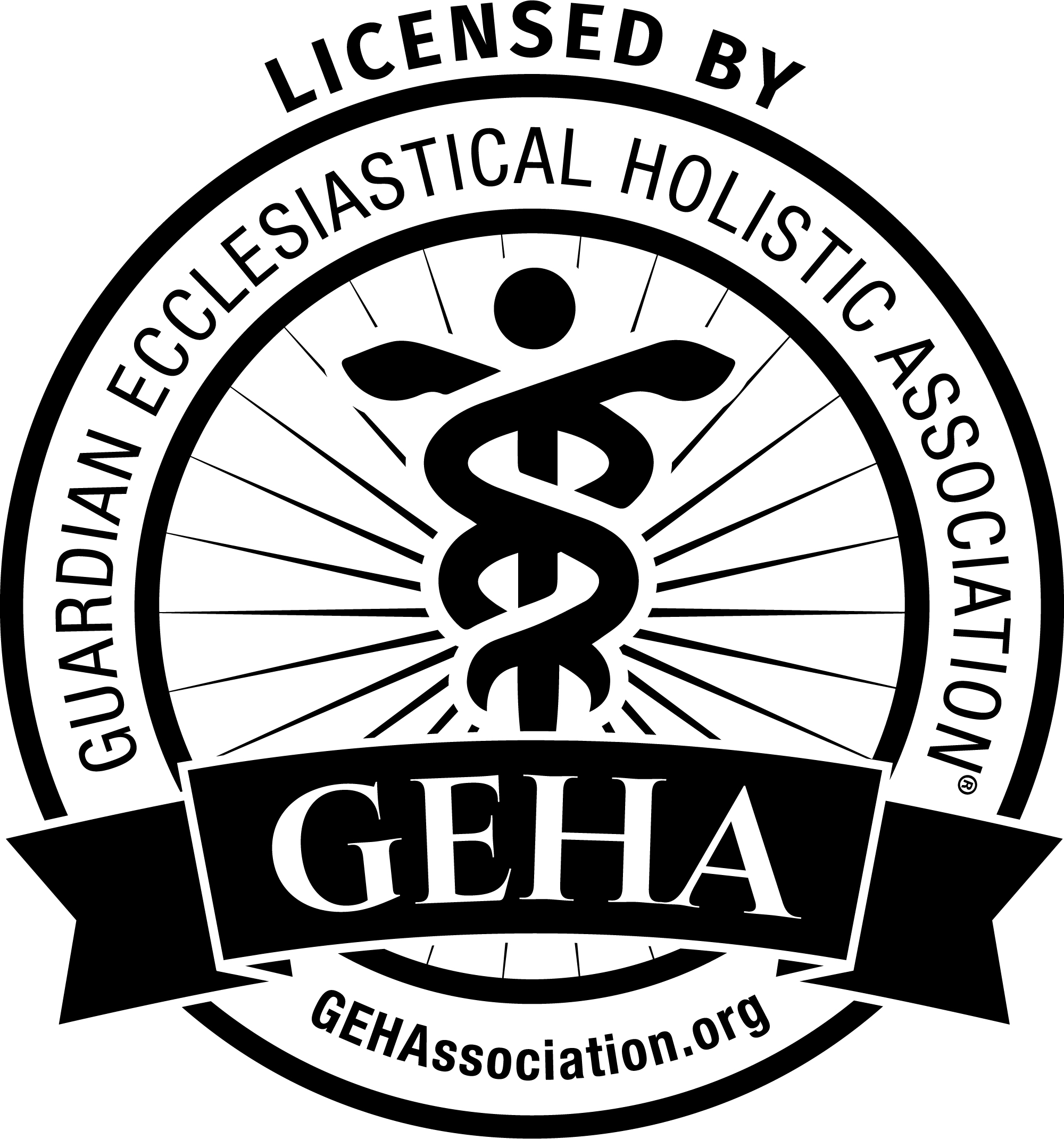 Licensed by Guardian Ecclesiastical Holistic Association GEHA logo