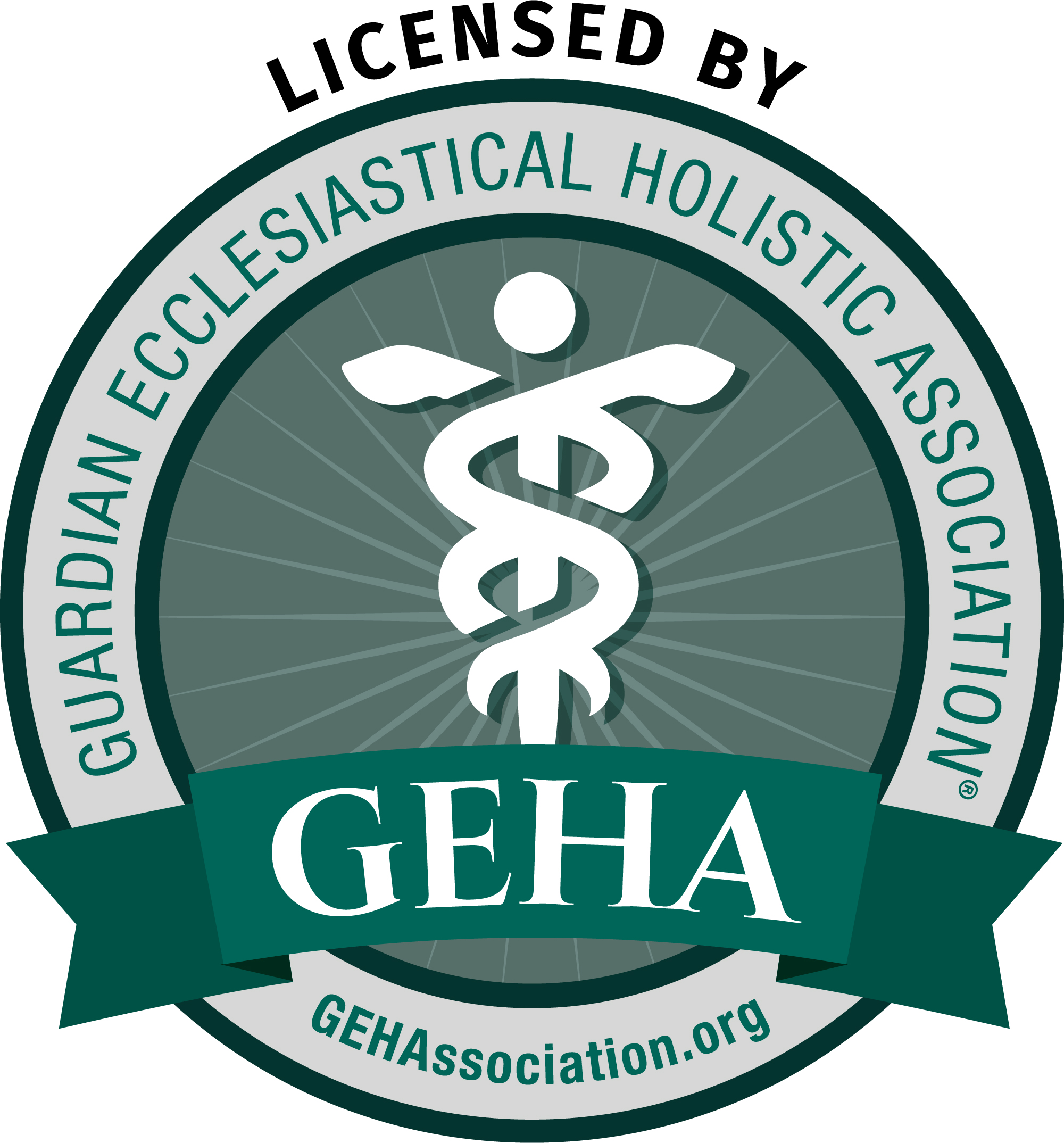 Licensed by Guardian Ecclesiastical Holistic Association GEHA logo