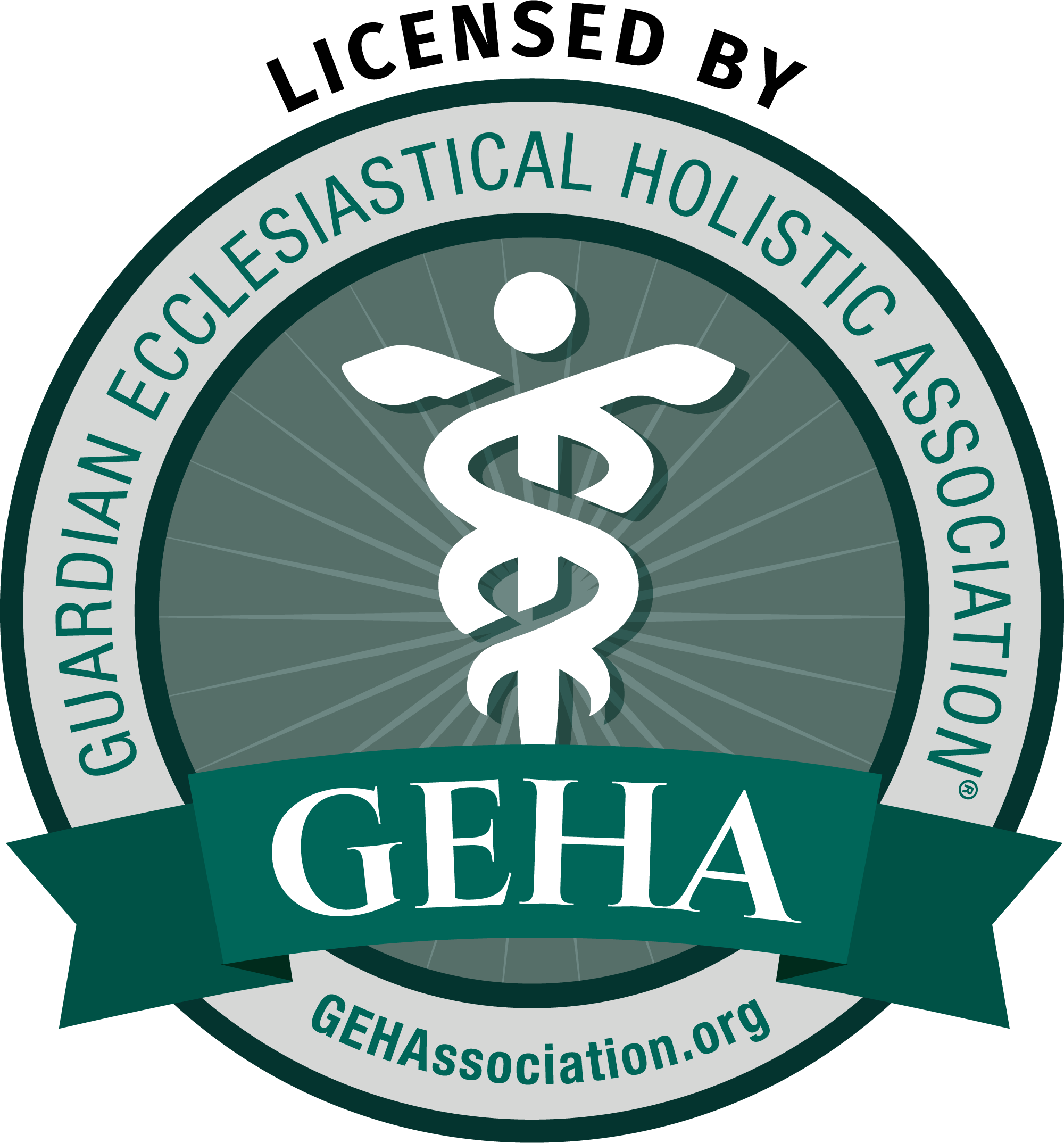 Licensed by Guardian Ecclesiastical Holistic Association GEHA logo