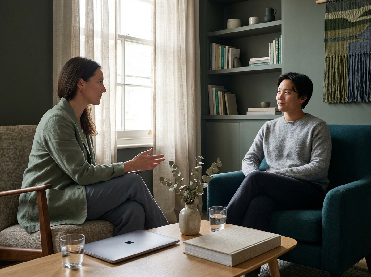 Natural wellness consultation showing structured professional framework through ecclesiastical licensing