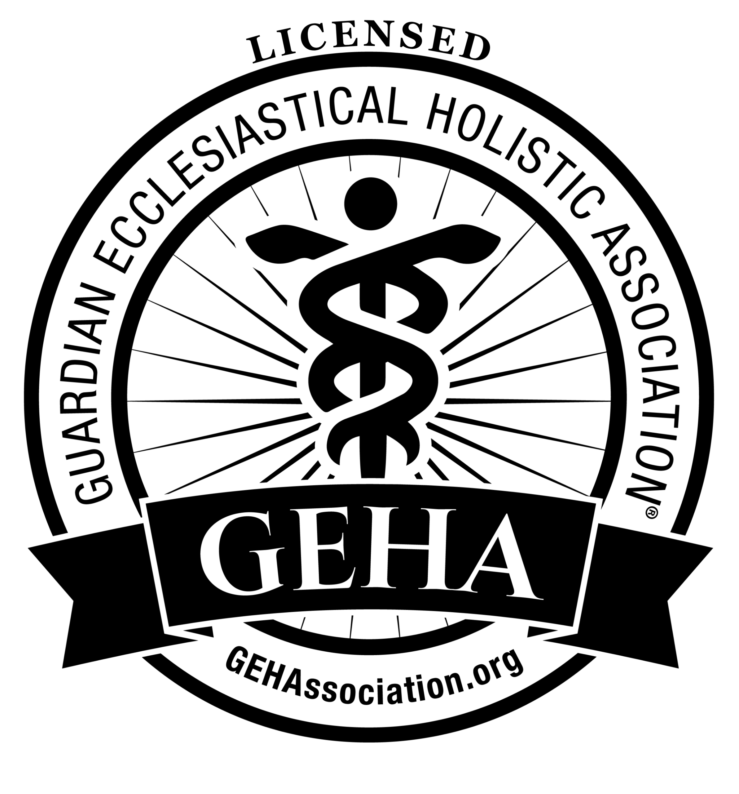 Licensed GEHA Official Logo | Guardian Ecclesiastical Holistic Association Licensed Guardian Ecclesiastical Holistic Association (GEHA) official licensing seal